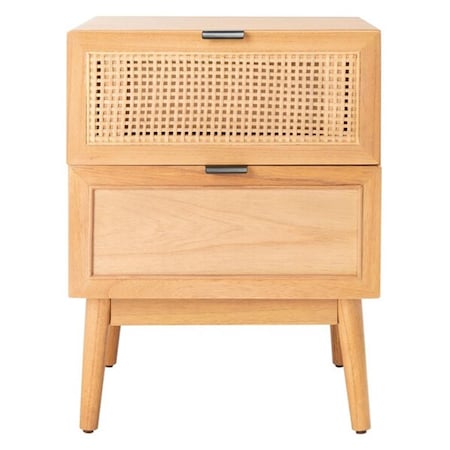 Safavieh Baisley 2 Drawer Rattan Night Stand, Natural NST5003A